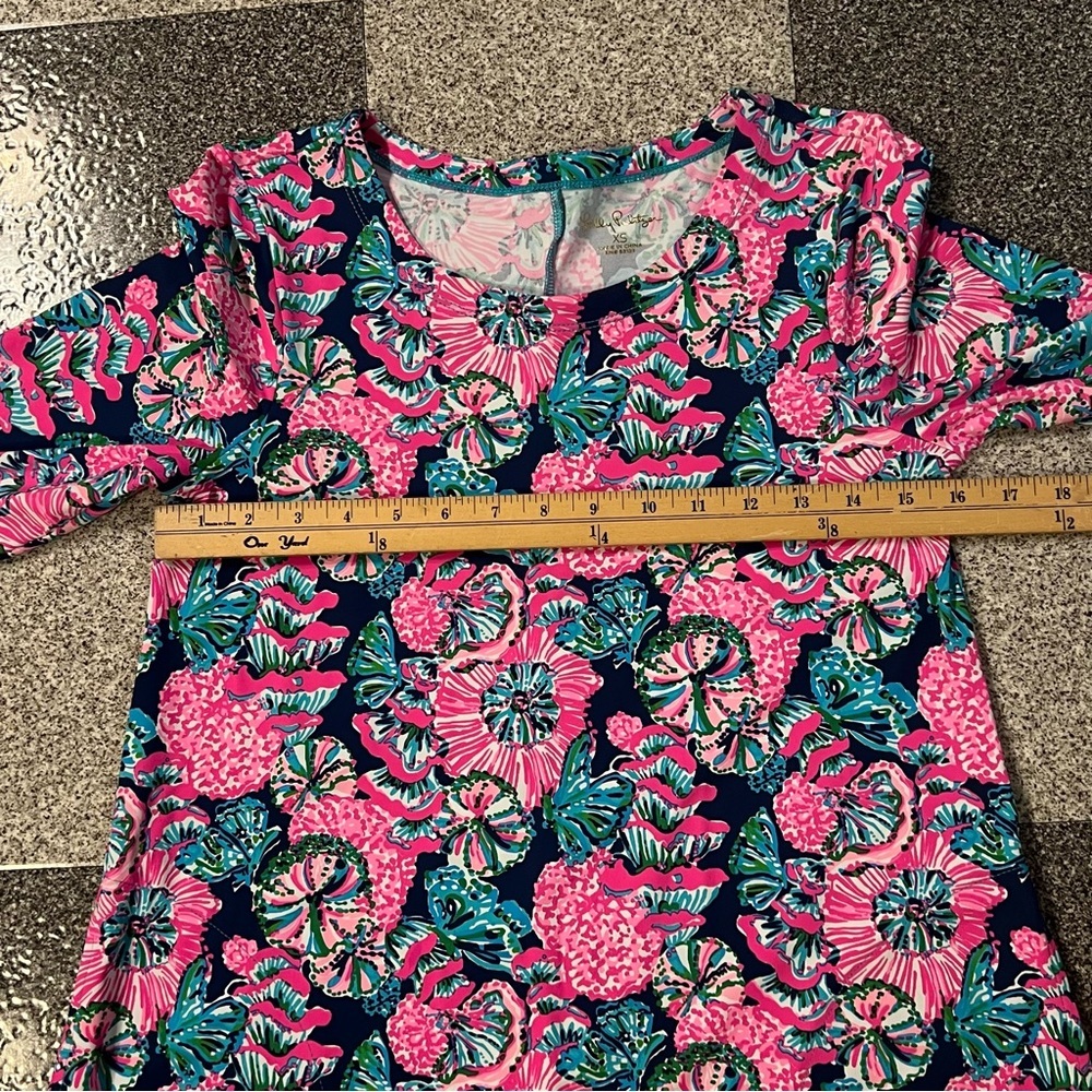 Lilly Pulitzer Solia UPF+50 Dress- Oyster Bay Navy Shroom With a View XS - Picture 6 of 12